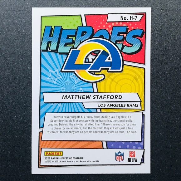 Matthew Stafford - 2022 Prestige Heroes #H-7 - Picture 2 of 2